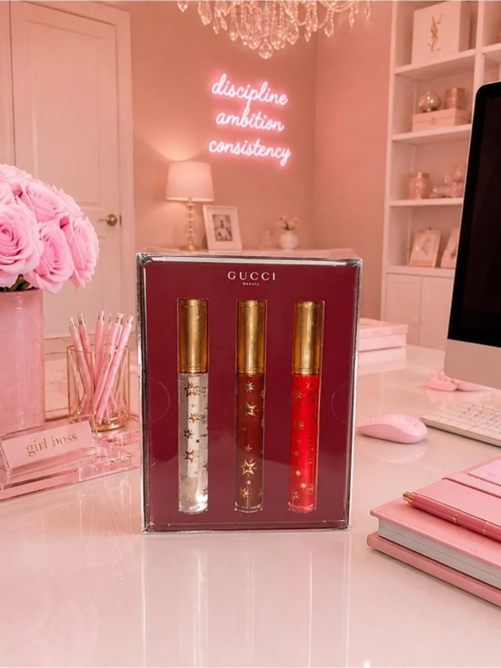 GUCCI Beauty Limited Edition Lip Gloss Trio Set 🎀